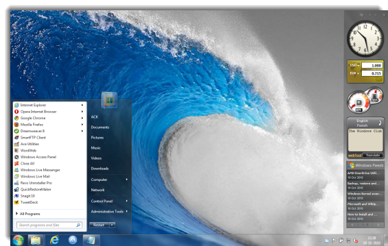 Desktop sidebar windows 10
