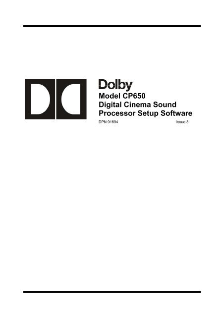 Dolby Cp650 Setup Software Download